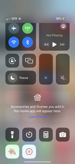 Screen Recorder active iPhone